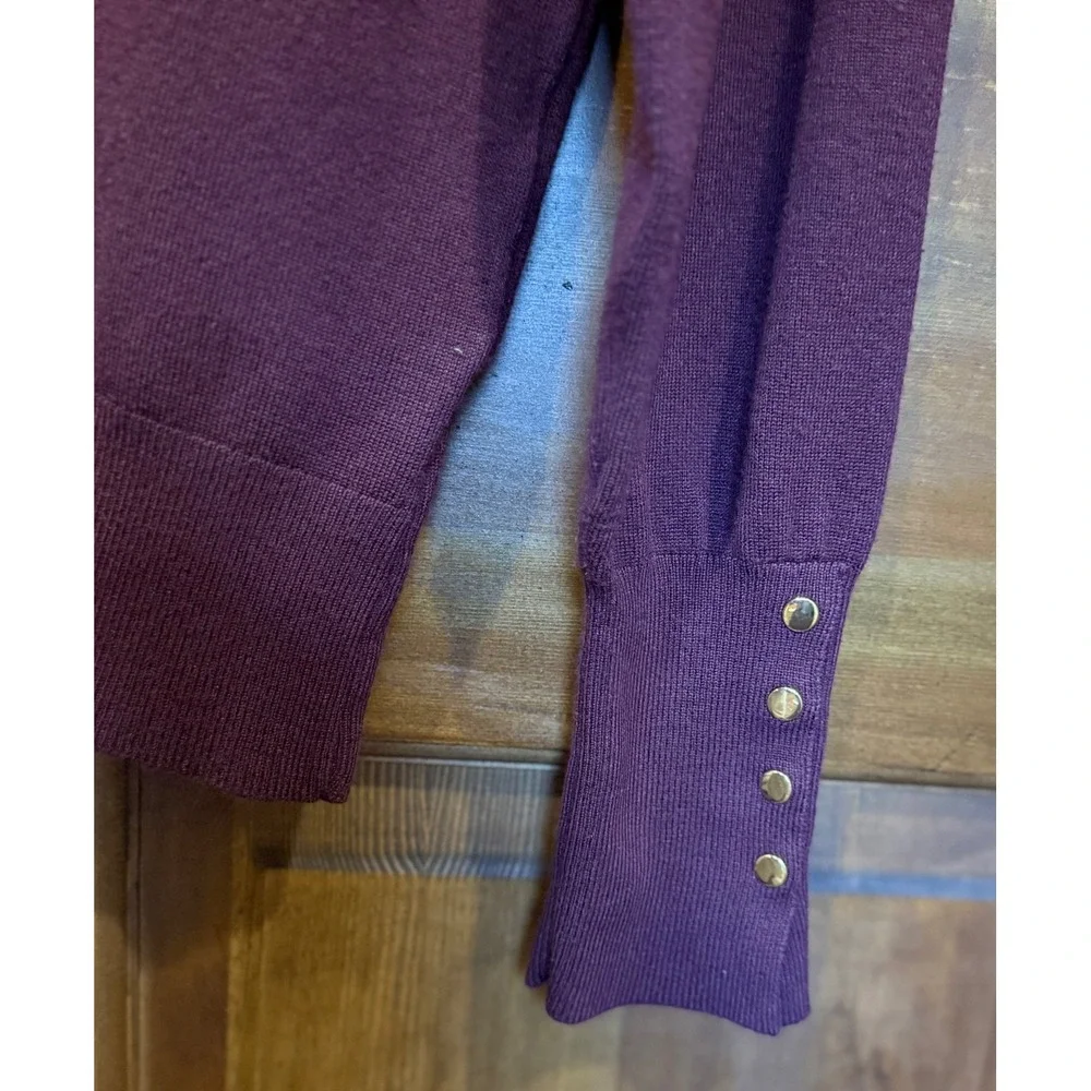 Cato Womens Burgundy Crew Neck Long Sleeve Sweater With Button Detail Size‎ L